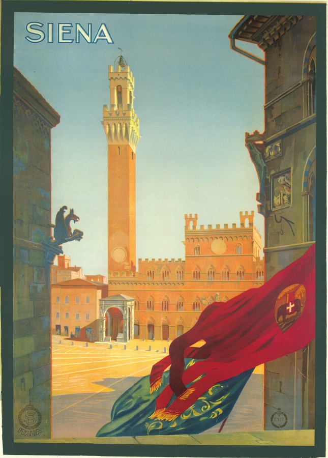 Amos Scorzon ?	 Siena, 1925-1930	 ENIT, carta / litografia a colori	 70x98; Tela 79,5x108	 Milano, Castello Sforzesco, Civica Raccolta delle Stampe “Achille Bertarelli”